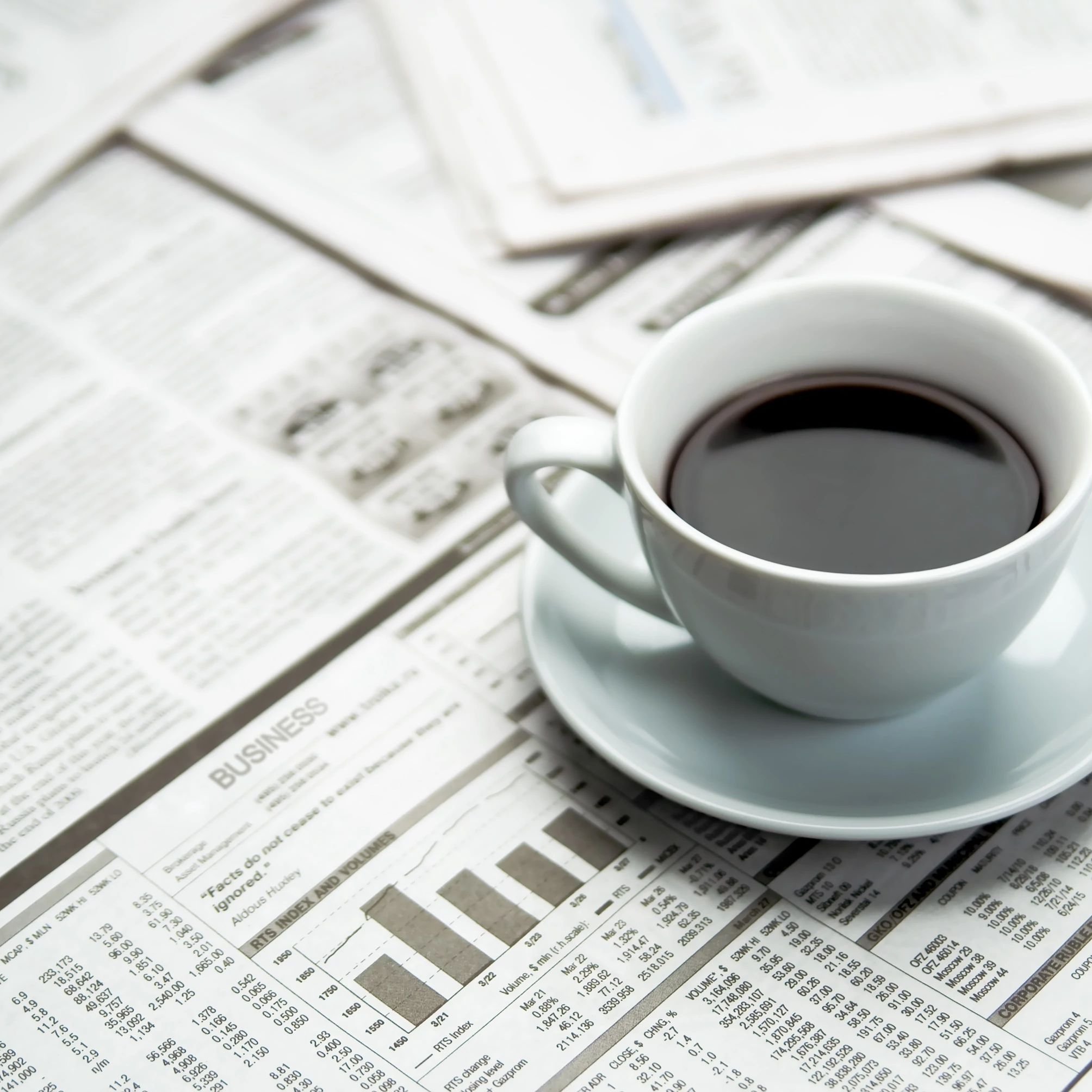 coffee mug on newspaper - Shop at Home in Auburn